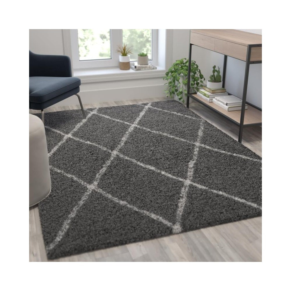 Flash Furniture Roxy 5x7 Charcoal & Ivory Area Rug RC-KJ-181070-01-57-GR-IV-GG