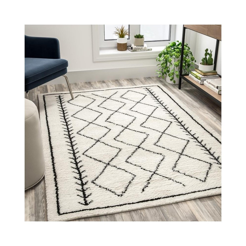 Flash Furniture Roxy 5x7 Ivory & Black Area Rug RC-MS-202012-01-57-GG
