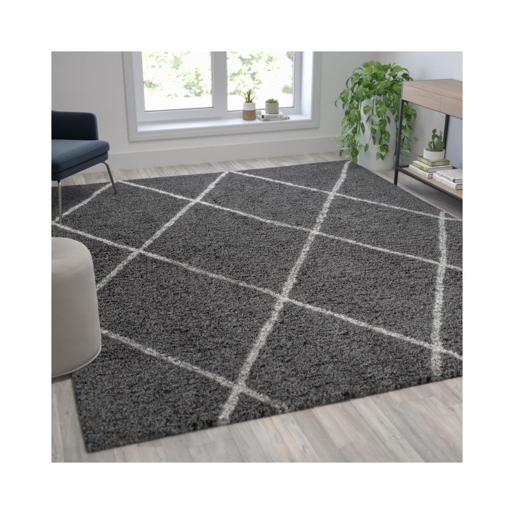 Flash Furniture Roxy 8x10 Charcoal & Ivory Area Rug RC-KJ-181070-01-810-GR-IV-GG