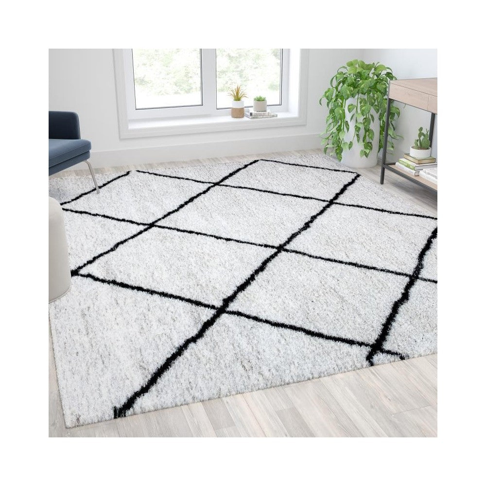 Flash Furniture Roxy 8x10 Ivory & Black Area Rug RC-KJ-181070-01-810-GG