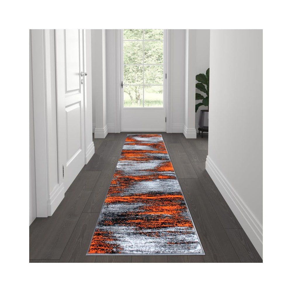 Flash Furniture Rylan Collection Red 2x7 Abstract Area Rug ACD-RGTRZ863-27-OR-GG