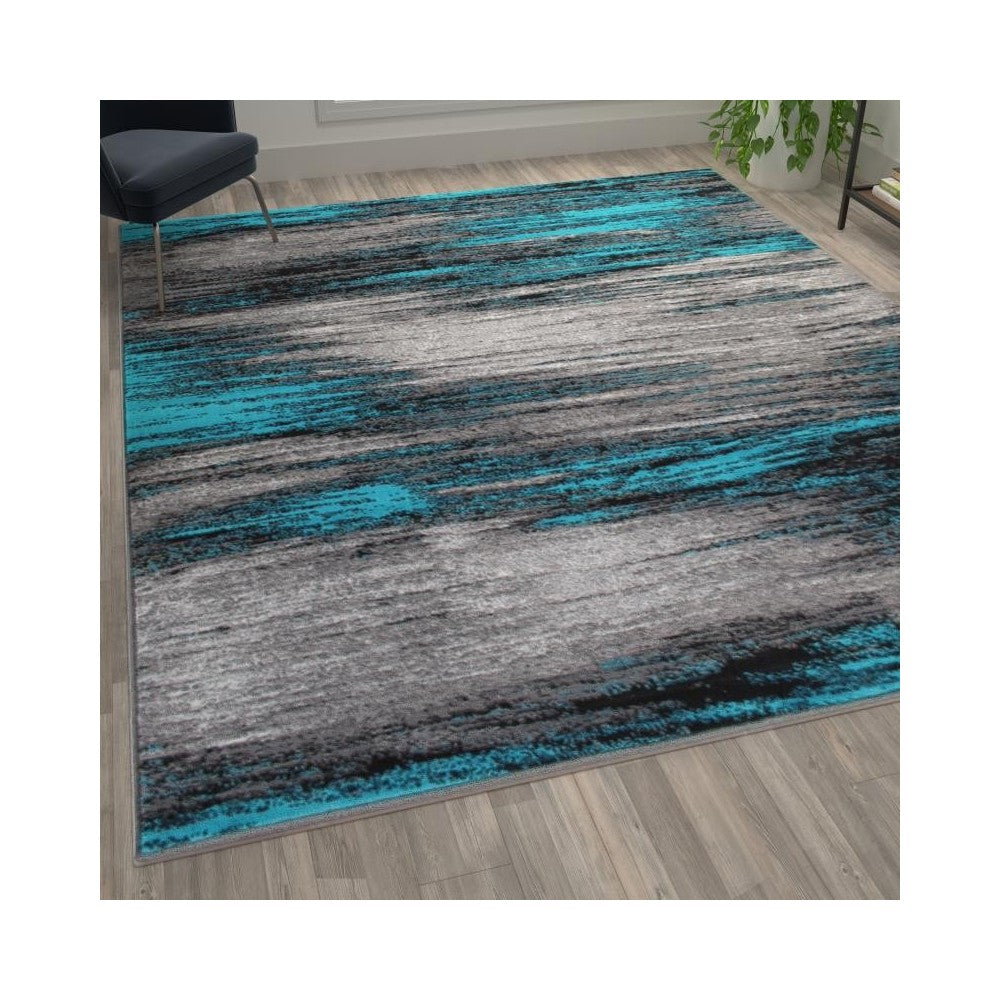 Flash Furniture Rylan Collection Turquoise 6x9 Abstract Rug ACD-RG1100-69-TQ-GG