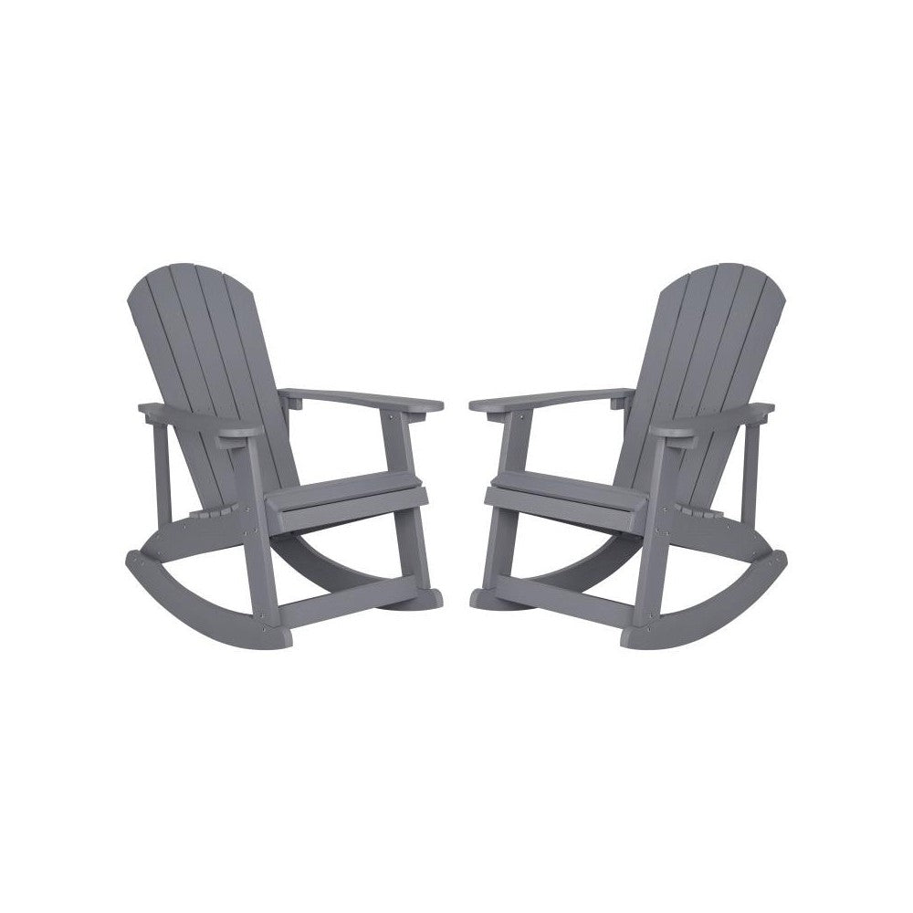 Flash Furniture Savannah 2 Pack Gray Resin Rockers JJ-C14705-GY-2-GG