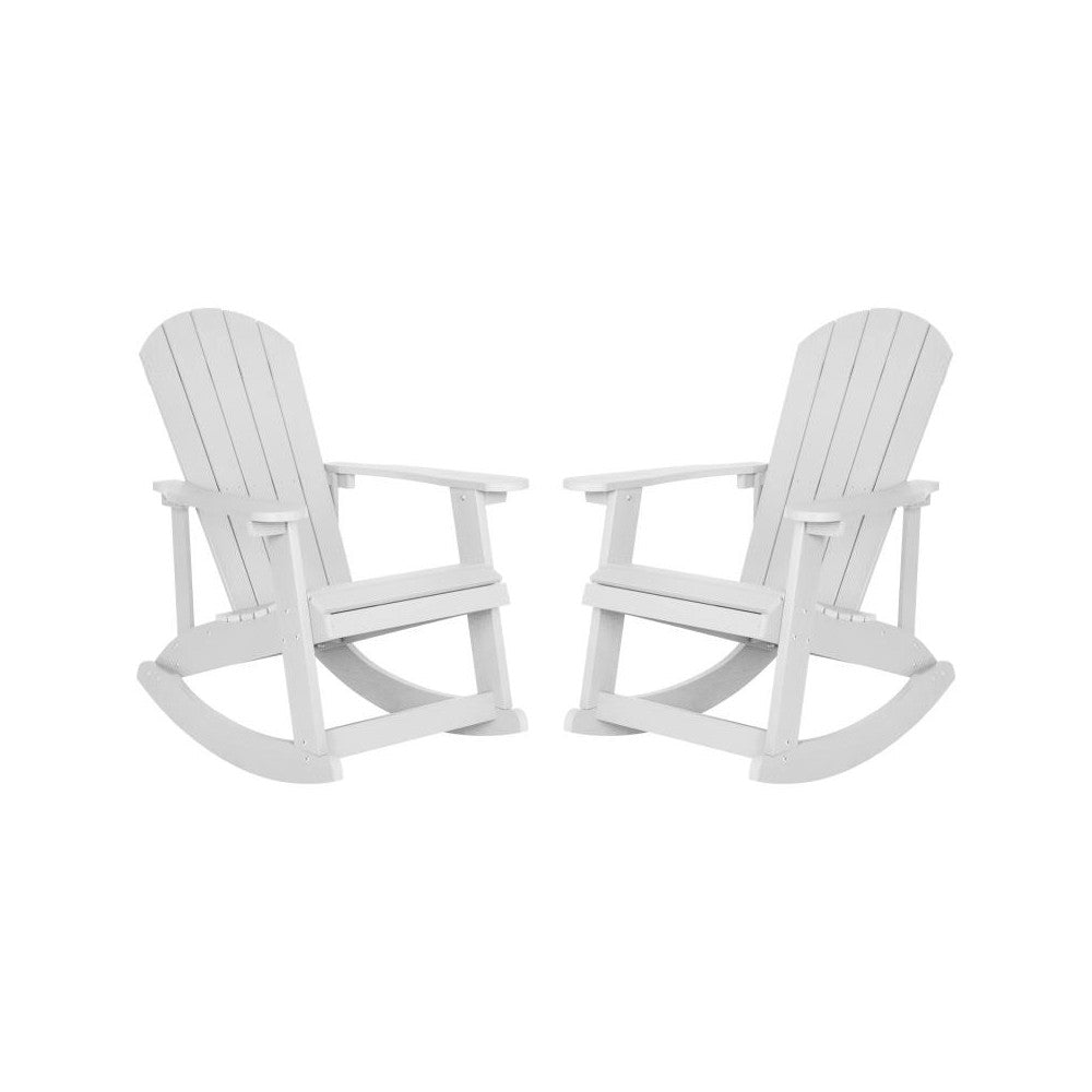 Flash Furniture Savannah 2 Pack White Resin Rockers JJ-C14705-WH-2-GG