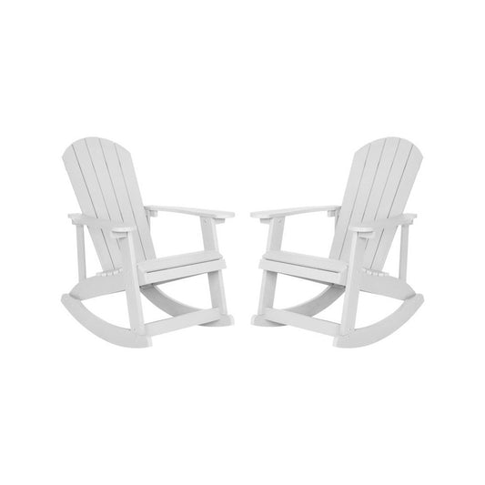 Flash Furniture Savannah 2 Pack White Resin Rockers JJ-C14705-WH-2-GG