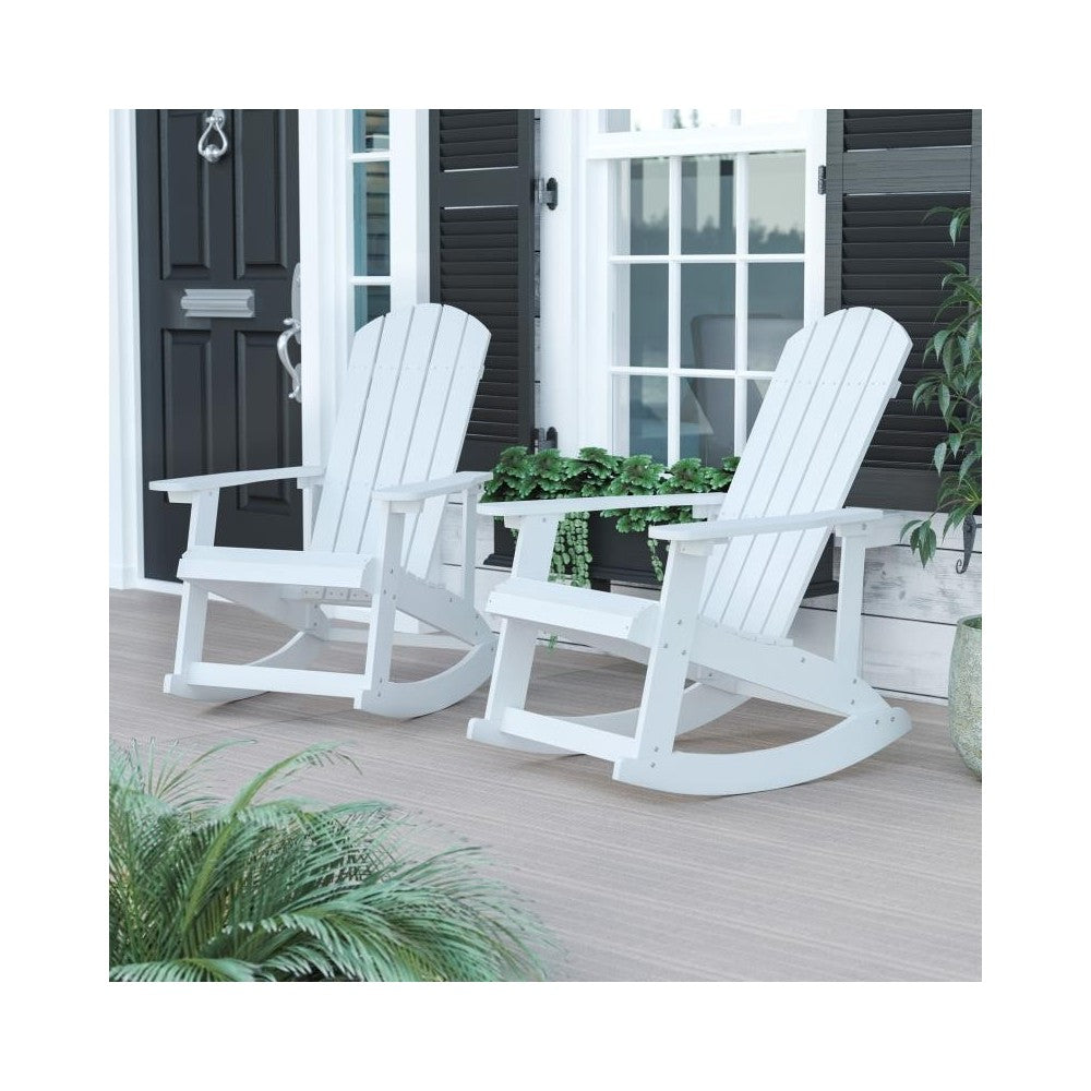 Flash Furniture Savannah 2 Pack White Resin Rockers JJ-C14705-WH-2-GG