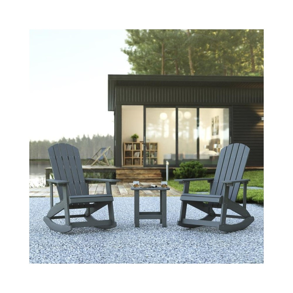 Flash Furniture Savannah 2PK Gray Rockers & 1 Table JJ-C14705-2-T14001-GY-GG