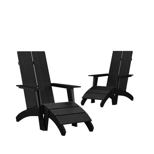 Flash Furniture Sawyer Black Chair & Ottoman Set of 2 2-JJ-C14509-14309-BK-GG