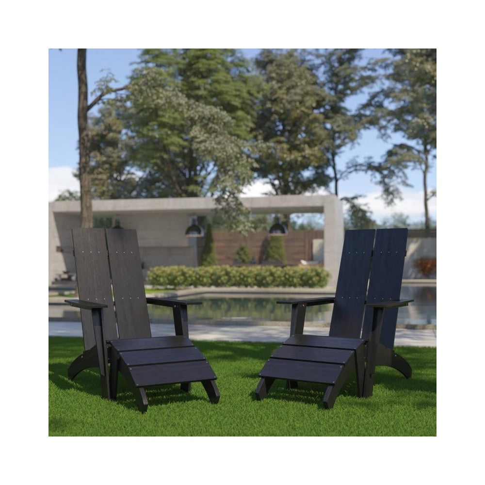 Flash Furniture Sawyer Black Chair & Ottoman Set of 2 2-JJ-C14509-14309-BK-GG