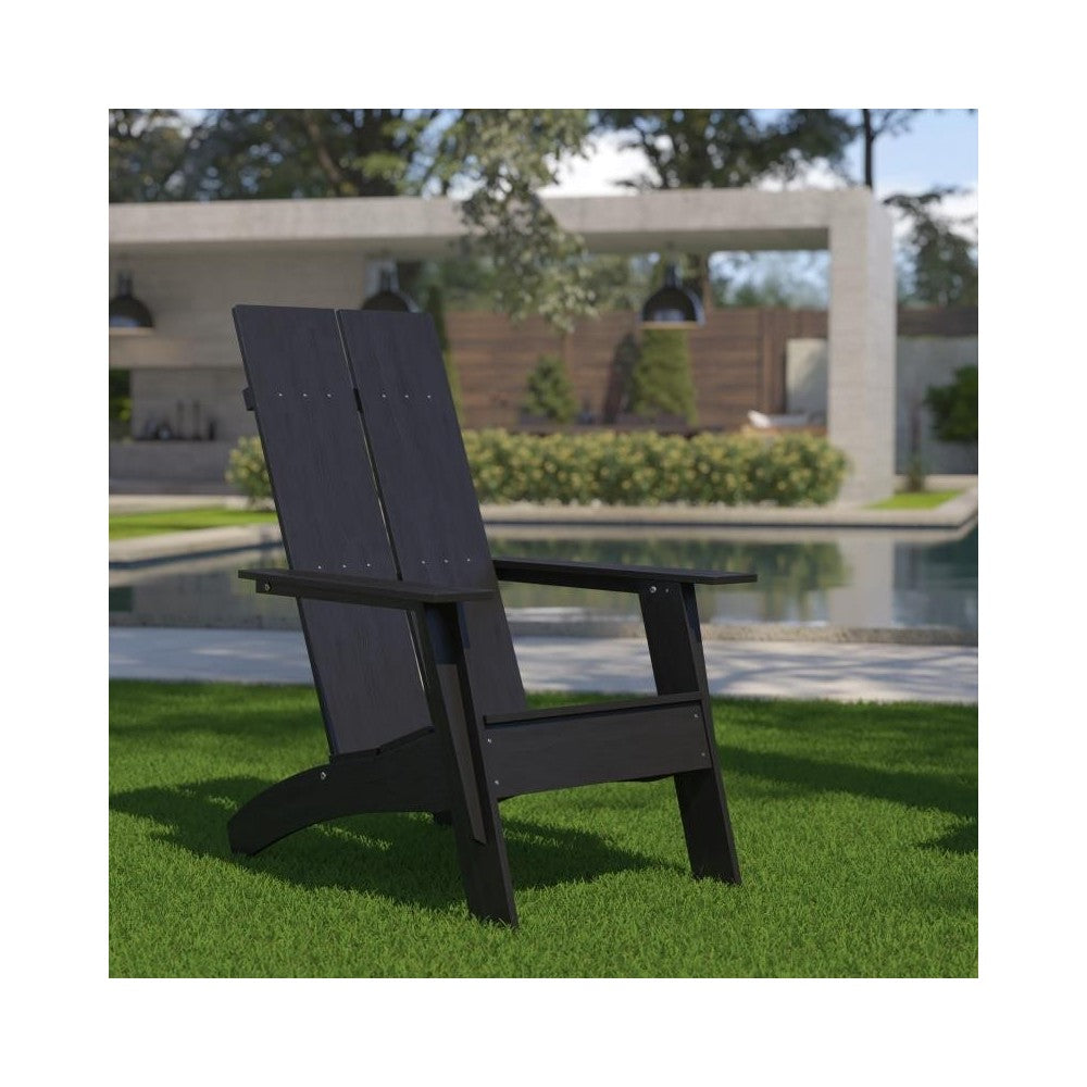 Flash Furniture Sawyer Black Modern Adirondack Chair JJ-C14509-BK-GG