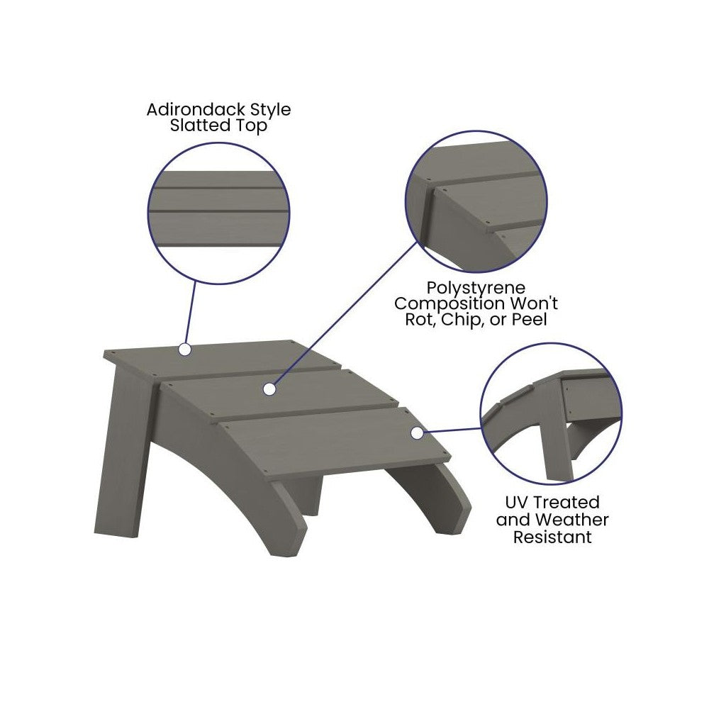 Flash Furniture Sawyer Gray Adirondack Footrest JJ-C14309-GY-GG