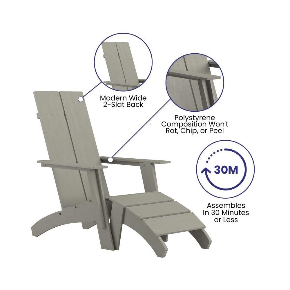 Flash Furniture Sawyer Gray Chair & Ottoman Set JJ-C14509-14309-GY-GG