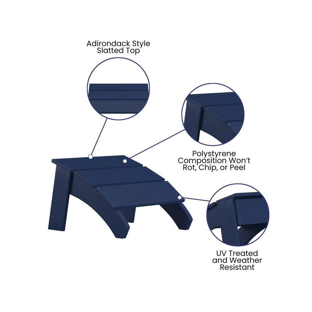 Flash Furniture Sawyer Navy Blue Adirondack Footrest JJ-C14309-NV-GG