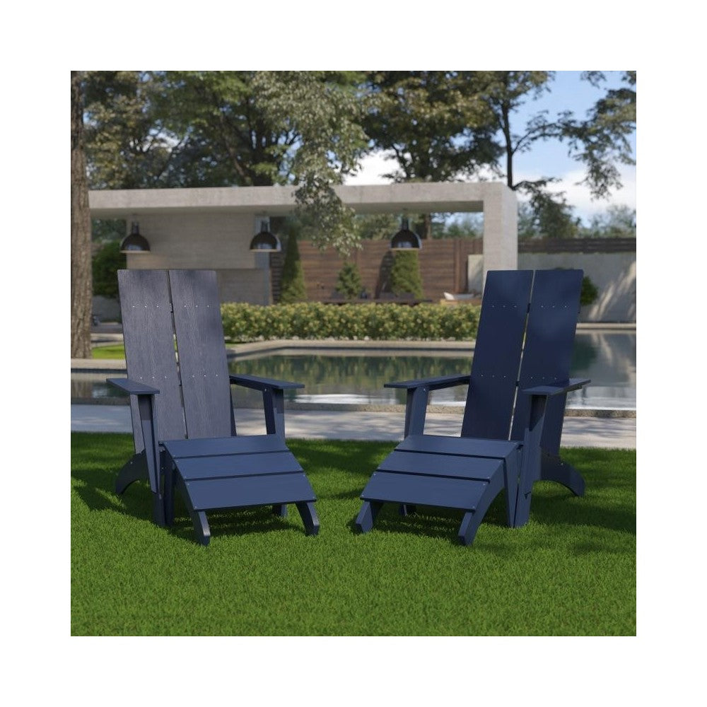 Flash Furniture Sawyer Navy Chair & Ottoman Set of 2 2-JJ-C14509-14309-NV-GG
