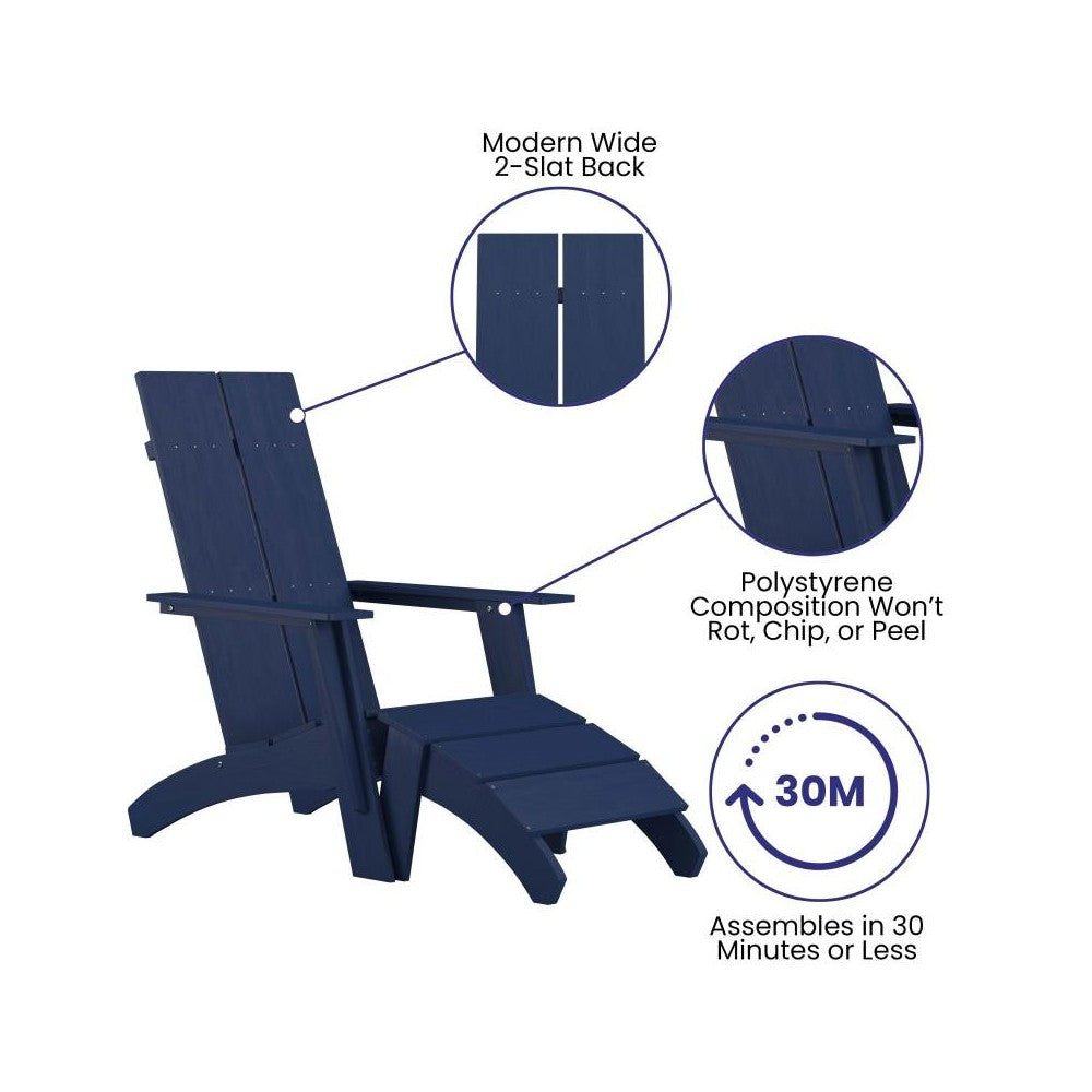 Flash Furniture Sawyer Navy Chair & Ottoman Set of 2 2-JJ-C14509-14309-NV-GG