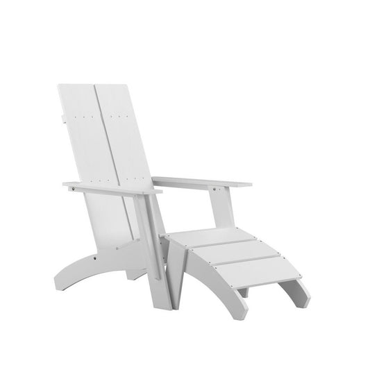Flash Furniture Sawyer White Chair & Ottoman Set JJ-C14509-14309-WH-GG