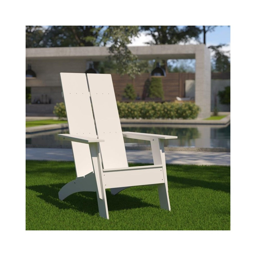 Flash Furniture Sawyer White Modern Adirondack Chair JJ-C14509-WH-GG