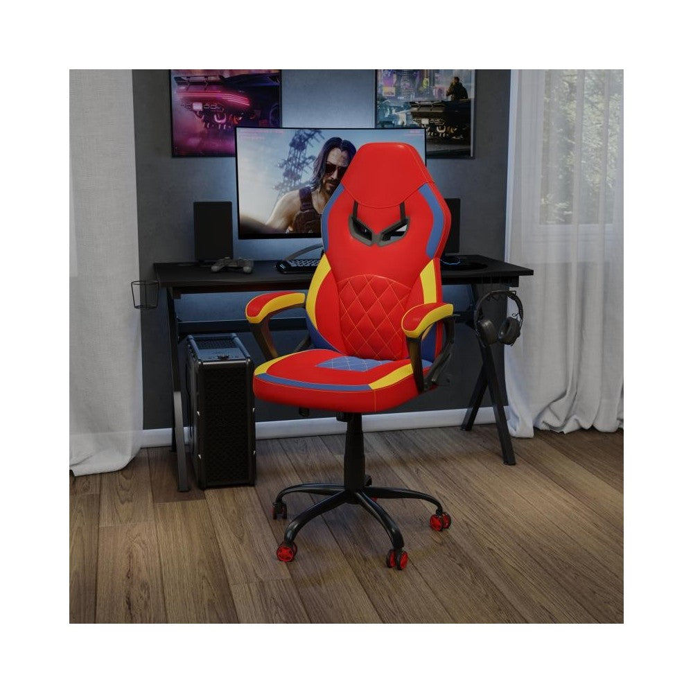 Flash Furniture Stone Red/Yellow Swivel Gaming Chair UL-A074-RD-GG