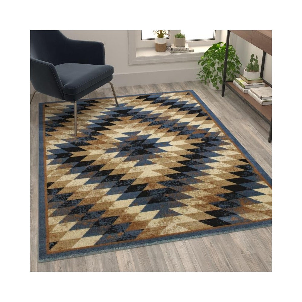 Flash Furniture Teagan Collection Blue 5' x 7' Area Rug OKR-RG1106-57-BL-GG