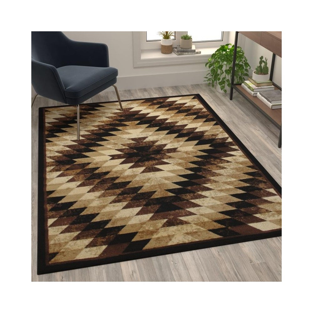 Flash Furniture Teagan Collection Brown 5' x 7' Area Rug OKR-RG1106-57-BN-GG