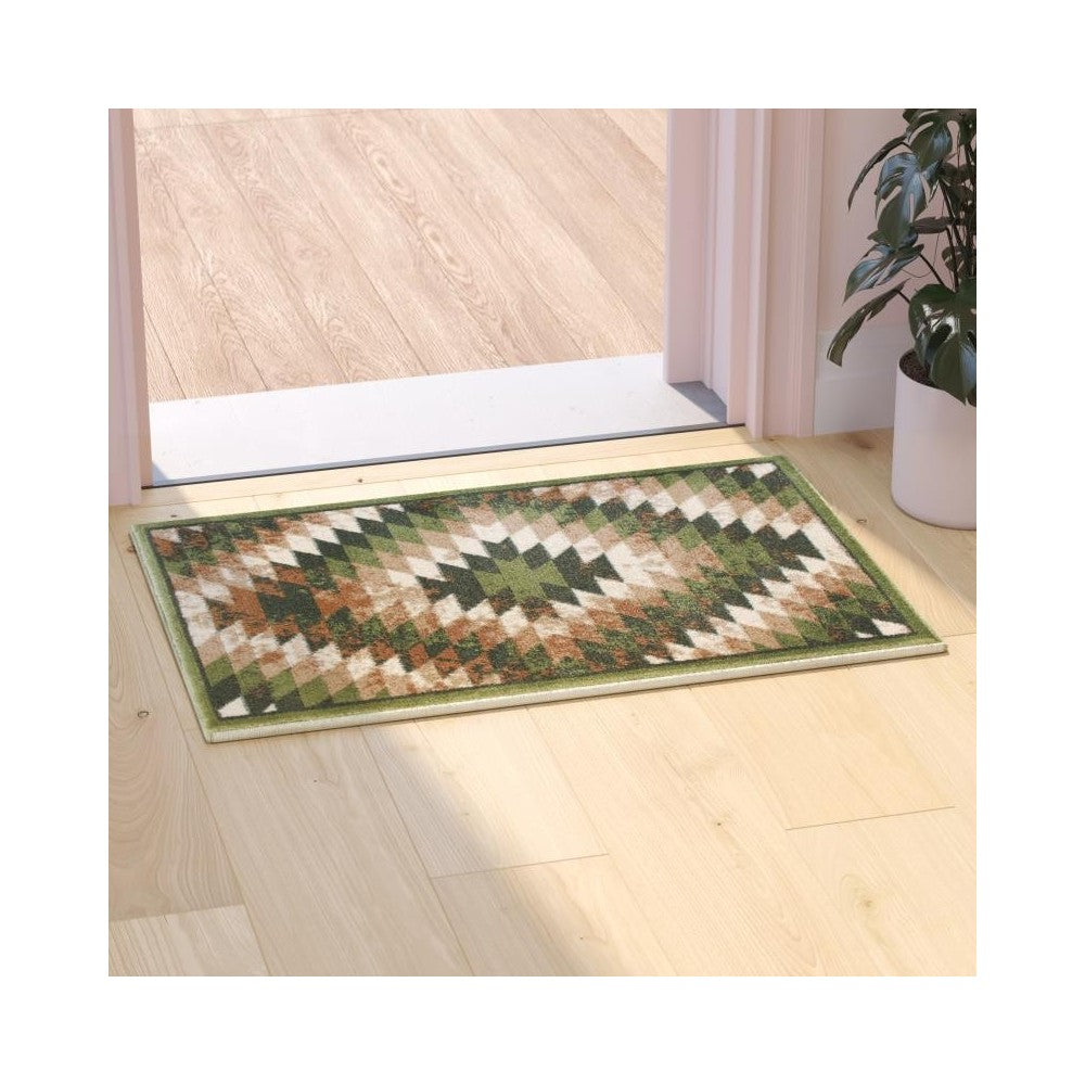 Flash Furniture Teagan Collection Green 2' x 3' Area Rug OKR-RG1106-23-GN-GG
