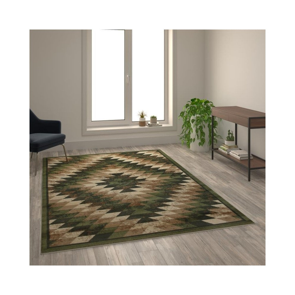 Flash Furniture Teagan Collection Green 6' x 9' Area Rug OKR-RG1106-69-GN-GG