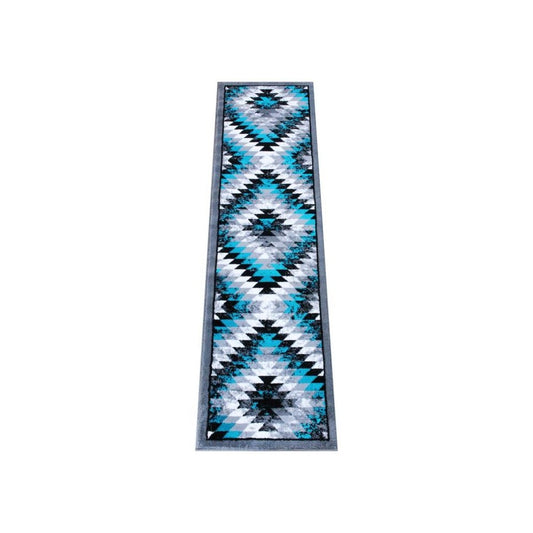 Flash Furniture Teagan Collection Turquoise 2' x 7' Area Rug OKR-RG1106-27-TQ-GG