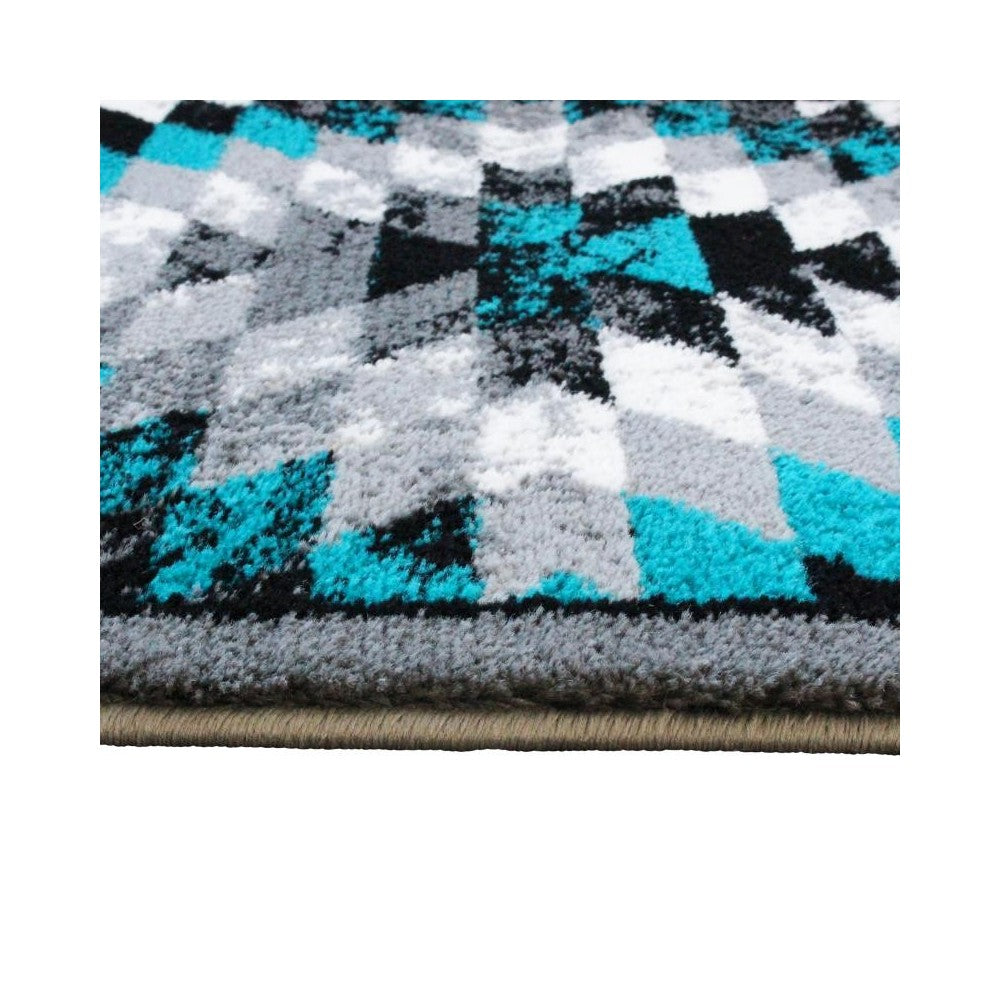 Flash Furniture Teagan Collection Turquoise 2' x 7' Area Rug OKR-RG1106-27-TQ-GG