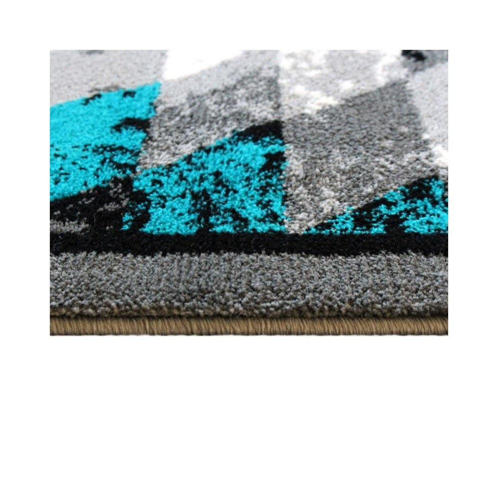 Flash Furniture Teagan Collection Turquoise 4' x 5' Area Rug OKR-RG1106-45-TQ-GG