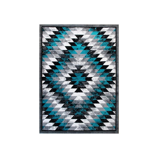 Flash Furniture Teagan Collection Turquoise 6' x 9' Area Rug OKR-RG1106-69-TQ-GG