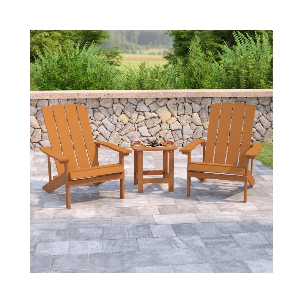 Flash Furniture Teak Table and 2 Chair Set JJ-C14501-2-T14001-TEAK-GG