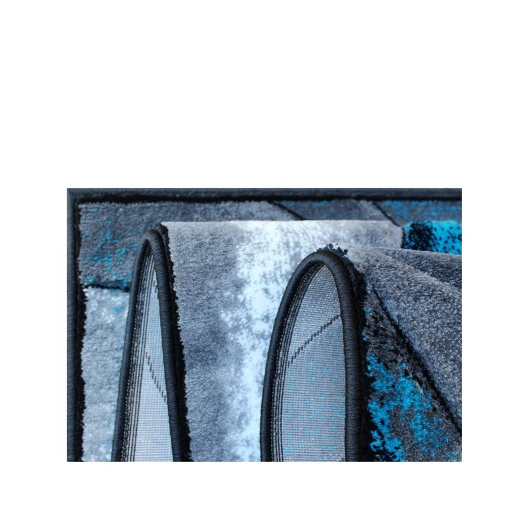 Flash Furniture Tellus Collection Turquoise 5x7 Wave Area Rug ACD-RG410-57-TQ-GG