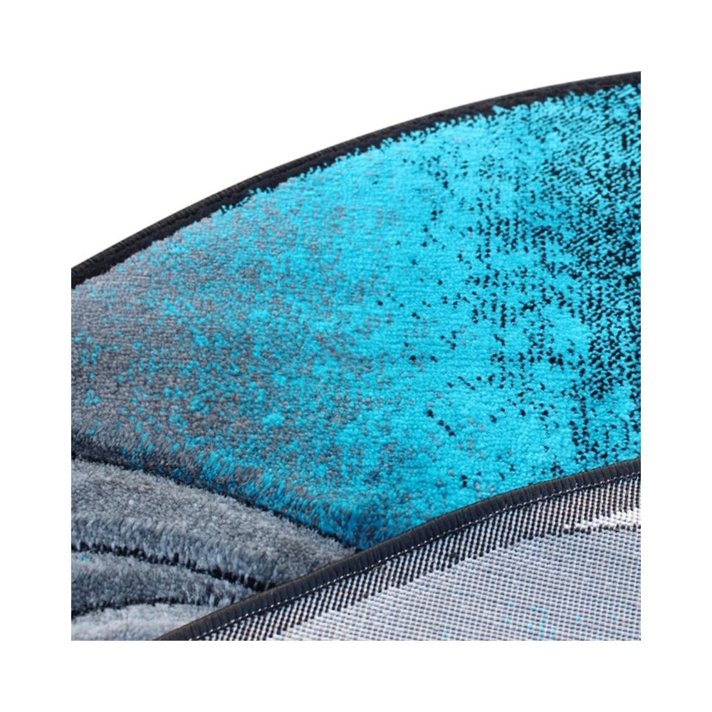 Flash Furniture Tellus Collection Turquoise 8x8 Wave Area Rug ACD-RG410-88-TQ-GG