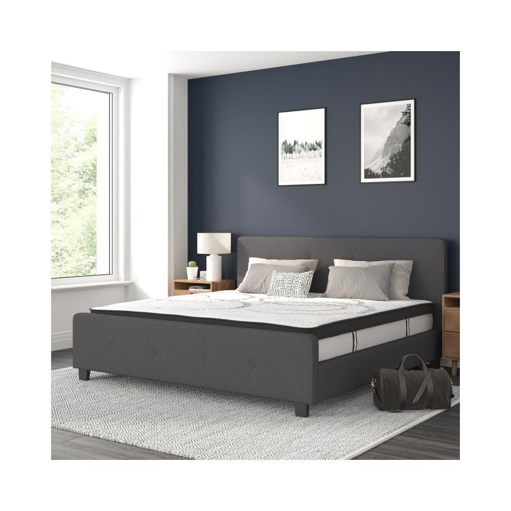 Flash Furniture Tribeca King Platform Bed Set-Gray HG-BM10-32-GG