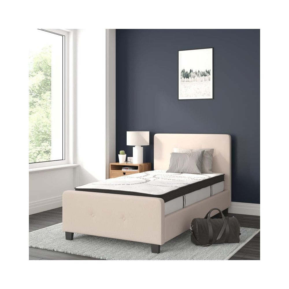 Flash Furniture Tribeca Twin Platform Bed Set-Beige HG-BM10-17-GG