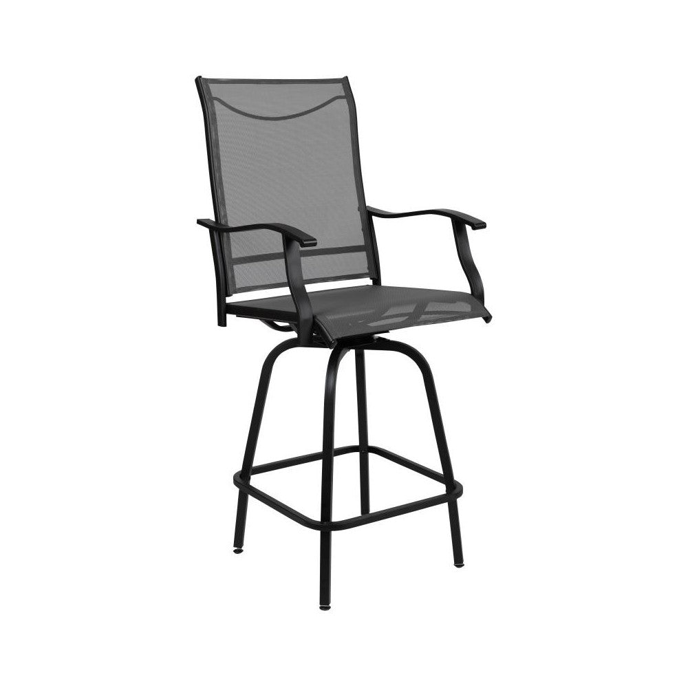 Flash Furniture Valerie 2PK Gray Swivel Patio Stool 2-ET-SWVLPTO-30-GR-GG