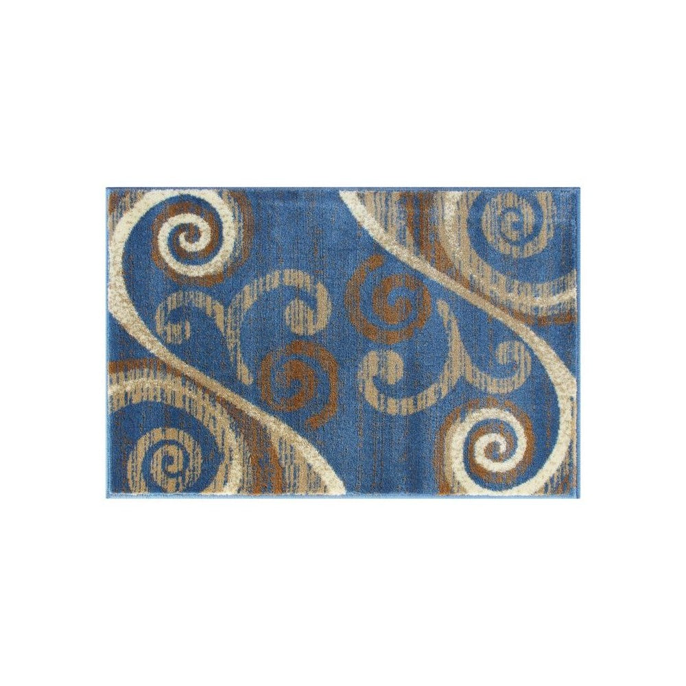 Flash Furniture Valli Collection Blue 2x3 Modern Area Rug OKR-RG1100-23-BL-GG