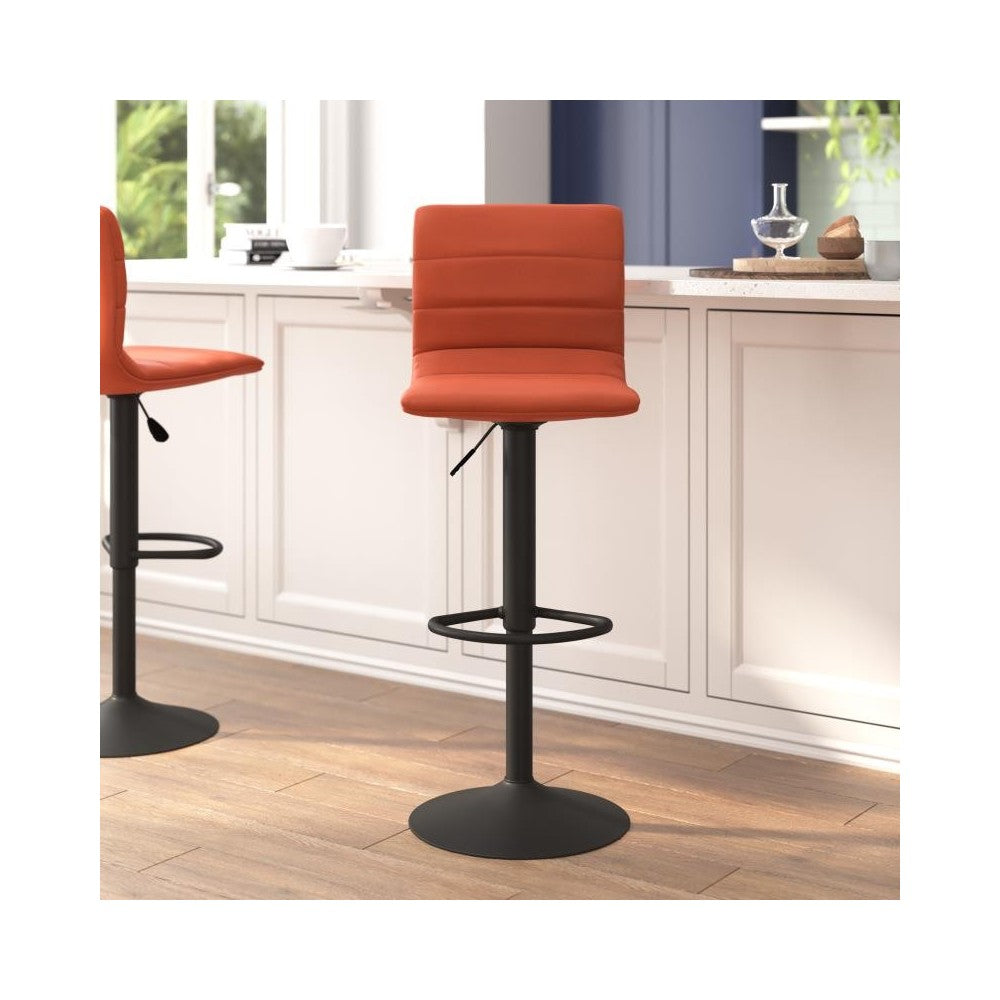 Flash Furniture Vincent Cognac Vinyl Barstool CH-92023-1-BRBK-GG