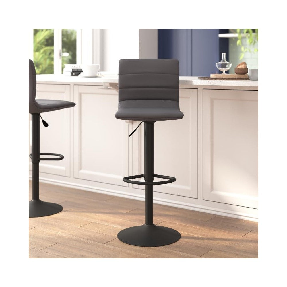 Flash Furniture Vincent Gray Vinyl Barstool CH-92023-1-GYBK-GG