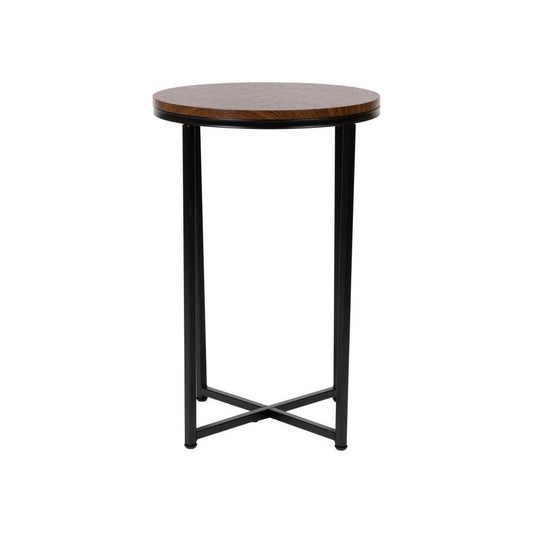 Flash Furniture Walnut End Table-Black Frame NAN-JH-1787ET-WAL-BK-GG