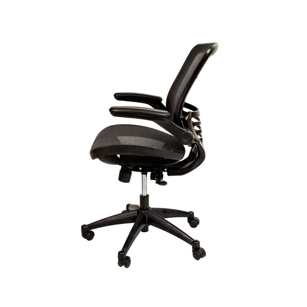 Flash Furniture Warfield Black Mid-Back Mesh Chair BL-8801X-BK-GG