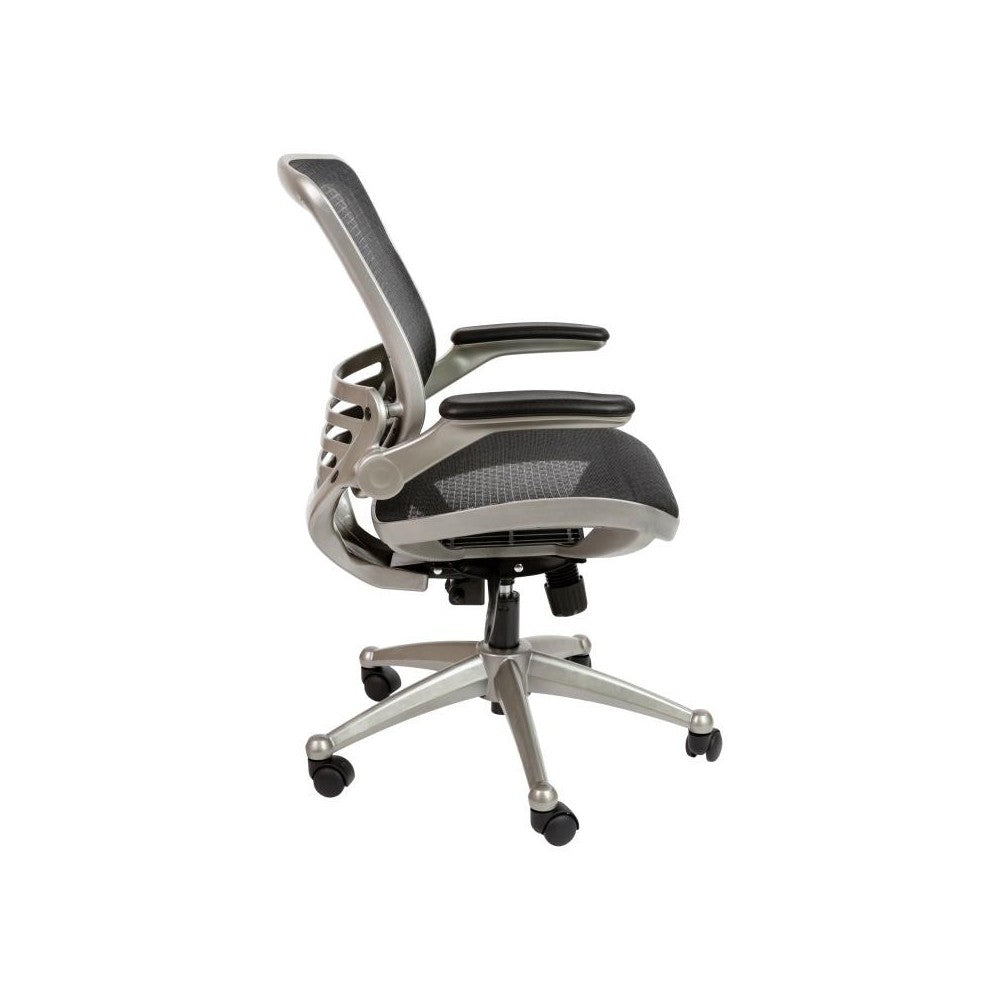 Flash Furniture Warfield Black Mid-Back Mesh Chair BL-8801X-BK-GR-GG