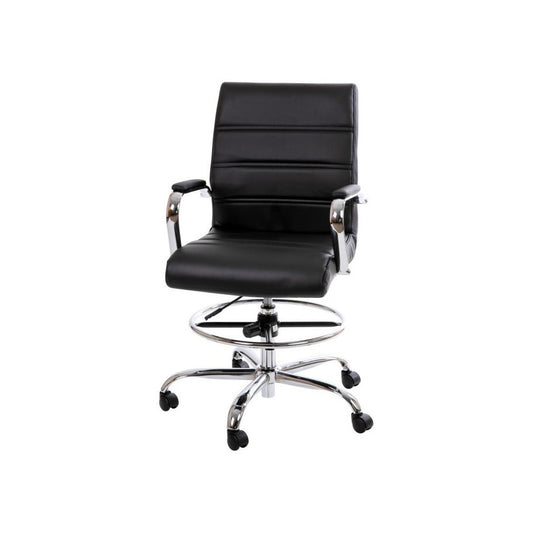 Flash Furniture Whitney Black LeatherSoft Draft Chair GO-2286B-BK-GG