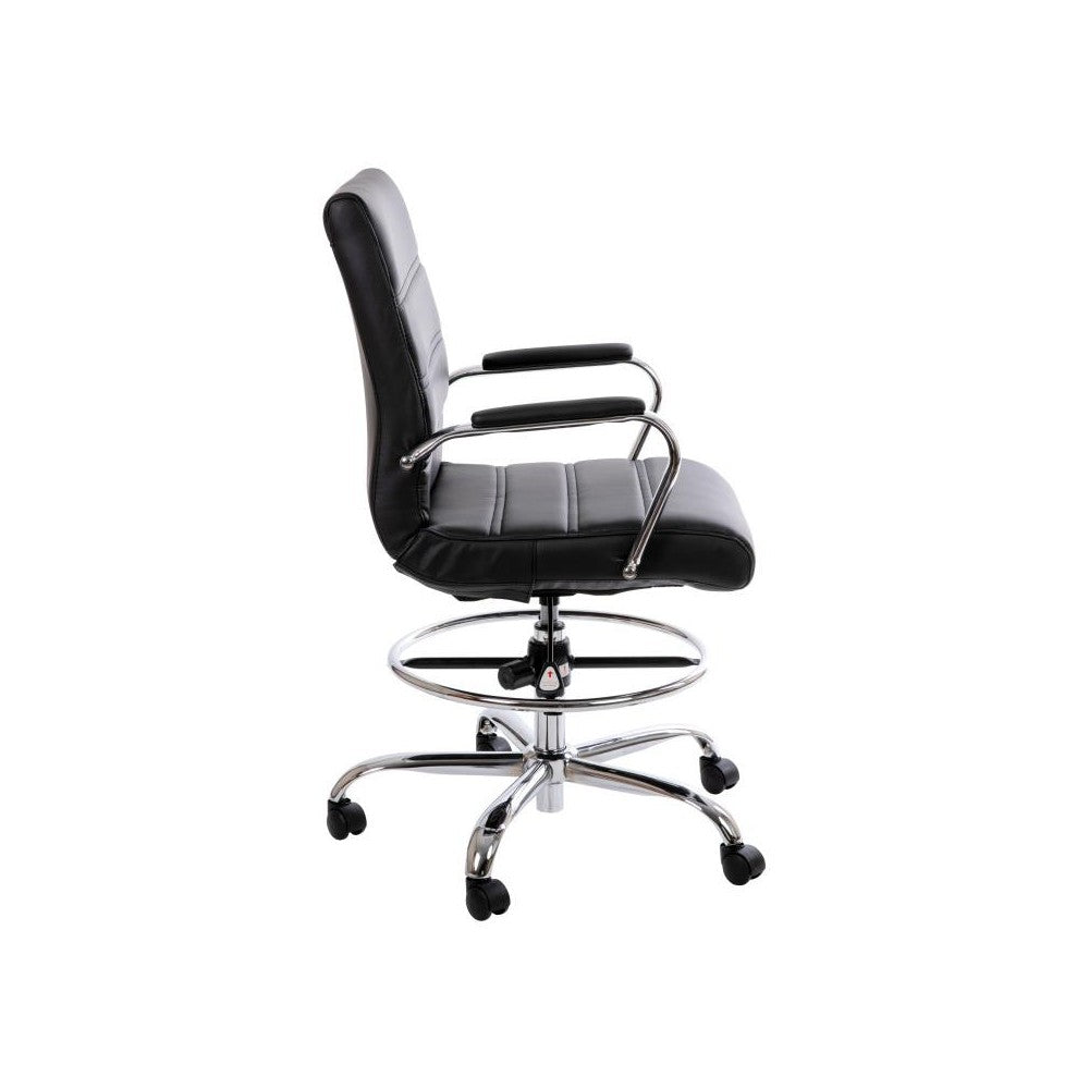 Flash Furniture Whitney Black LeatherSoft Draft Chair GO-2286B-BK-GG
