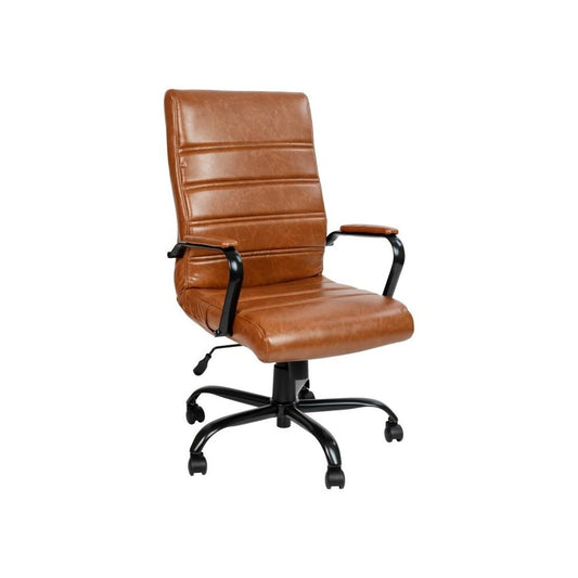 Flash Furniture Whitney Brown High Back Leather Chair GO-2286H-BR-BK-GG