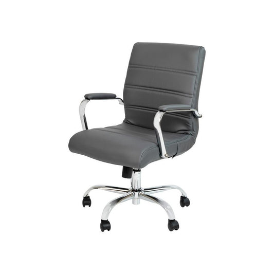 Flash Furniture Whitney Gray Mid-Back Leather Chair GO-2286M-GR-GG