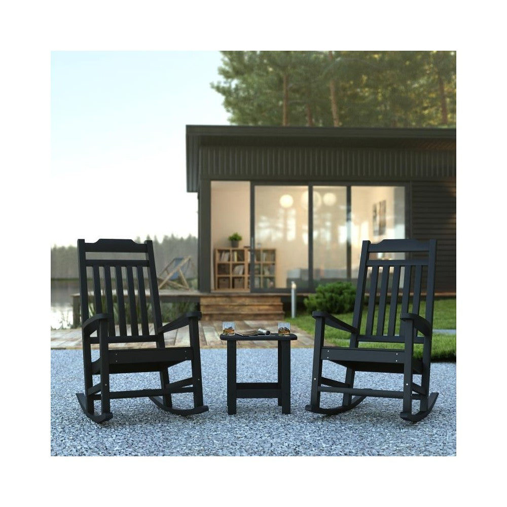 Flash Furniture Winston Black Table and 2 Chair Set JJ-C14703-2-T14001-BK-GG
