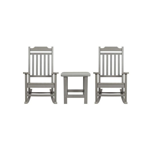 Flash Furniture Winston Gray Table and 2 Chair Set JJ-C14703-2-T14001-GY-GG