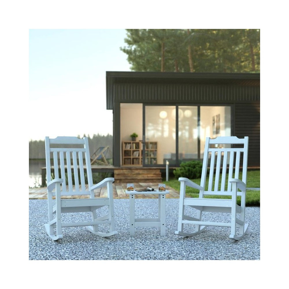 Flash Furniture Winston White Table and 2 Chair Set JJ-C14703-2-T14001-WH-GG