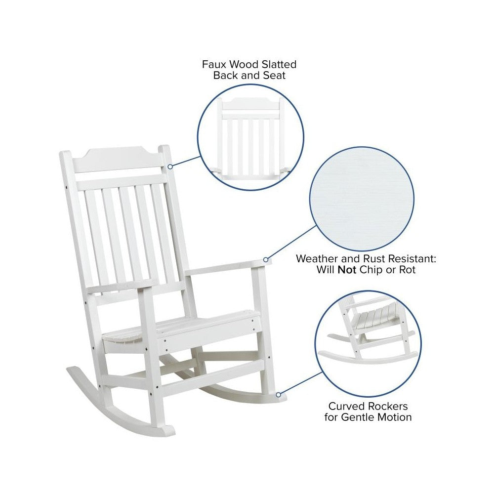 Flash Furniture Winston White Table and 2 Chair Set JJ-C14703-2-T14001-WH-GG